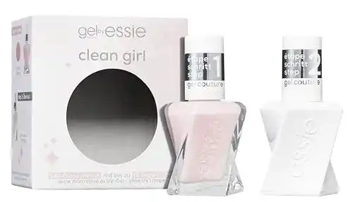 Nagellack Essie Gel Couture Set Clean Girl (Nr. 00 Top Coat, Nr. 10 Sheer Fantasy)