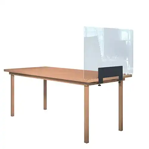 Acrylglas-Spuckschutz Rulopak mit Tischklemme und Glastrennwand
