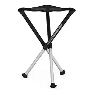 Campinghocker Walkstool Comfort in Schwarz und Silber mit 55 cm Sitzhöhe