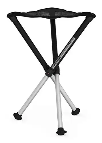 Campinghocker Walkstool Comfort in Schwarz und Silber mit 55 cm Sitzhöhe