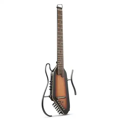 Donner Akustik-Elektro Gitarre HUSH I PRO Travel mit Effekten und Zubehör