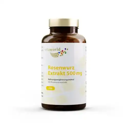Rosenwurz Vitaworld Extrakt 500 mg mit 15 mg Rosavin pro Kapsel