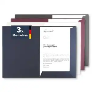 Sammelmappe Stratag A4 Präsentationsmappe Marineblau (3 Stück)