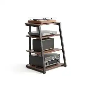 HiFi-Rack FITUEYES aus Holz und Stahl mit verstellbaren Ablagen
