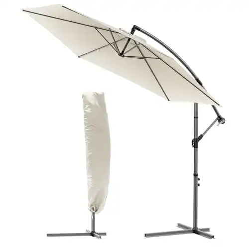 VOUNOT Ampelschirm 300 cm – Sonnenschirm für Garten und Terrasse