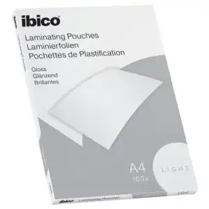 Laminierfolien Ibico Basics A4, 100 Stück, glänzend, leicht, transparent