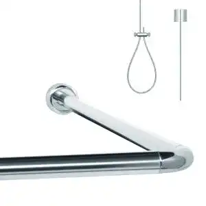 Duschvorhangstange Libaro in L- und U-Form aus rostfreiem Aluminium