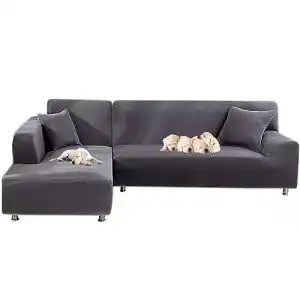 Sofaüberwurf jianyana elastischer Bezug für L-förmige Sofas