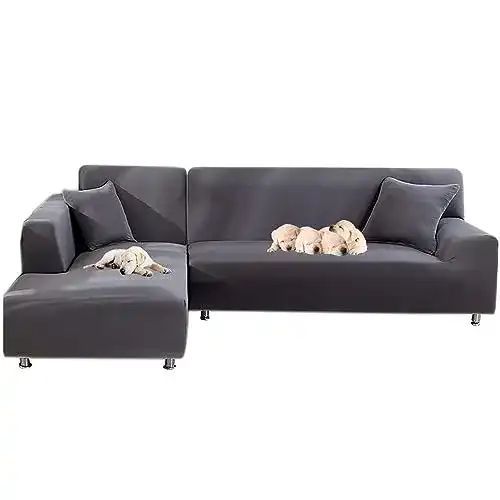Sofaüberwurf jianyana elastischer Bezug für L-förmige Sofas