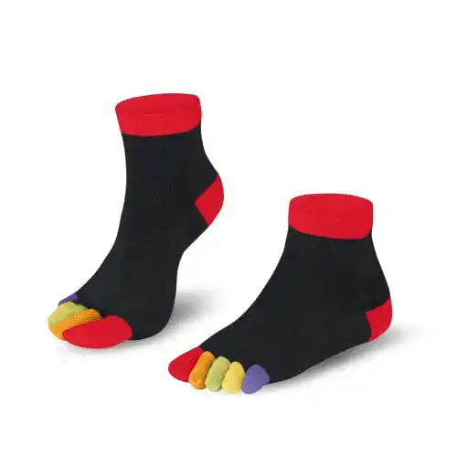 Zehensocken Knitido Rainbows, kurze Socken mit bunten Zehen