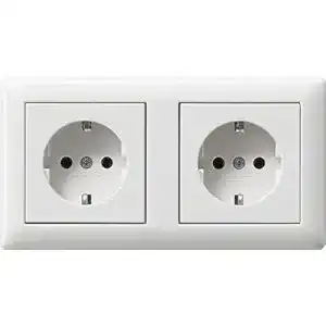 Gira Steckdose Komplett-Set Standard 55 Abdeckrahmen 2-fach reinweiß