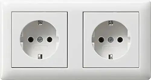 Gira Steckdose Komplett-Set Standard 55 Abdeckrahmen 2-fach reinweiß