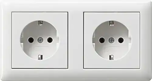 Gira Steckdose Komplett-Set Standard 55 Abdeckrahmen 2-fach reinweiß