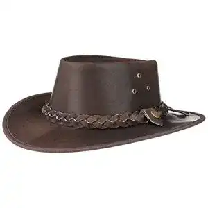 Cowboyhut Scippis Hooley aus Leder für Herren (M/56-57, braun)