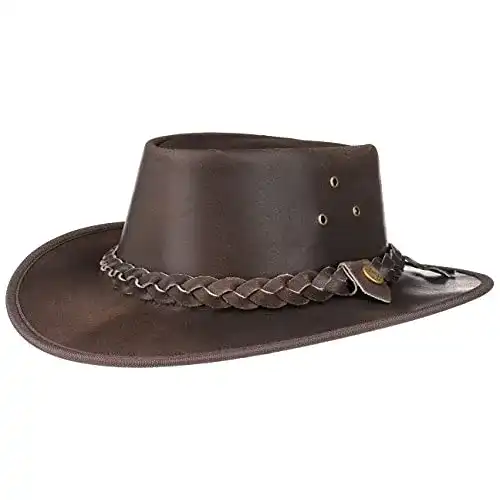 Cowboyhut Scippis Hooley aus Leder für Herren (M/56-57, braun)