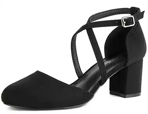 Pumps Greatonu Damen Riemchen Sandale mit Kreuz Knöchelriemen