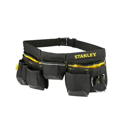 Werkzeuggürtel Stanley verstellbar mit Nageltaschen und Bandmaßtasche