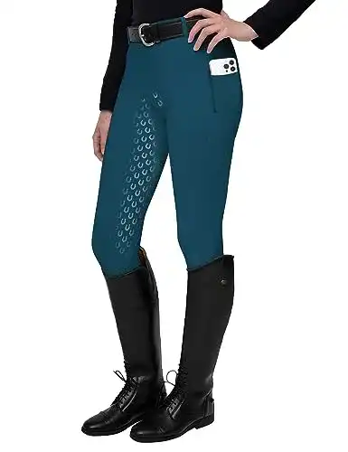 Reitleggings FitsT4 Sports Damen mit Silikon Vollbesatz und Handytasche