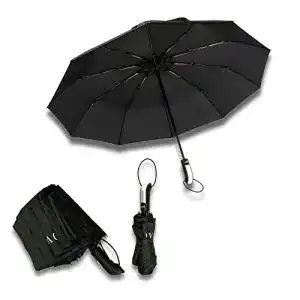 Trekkingschirm Vlace – Kompakter, leichter Regenschirm in Schwarz