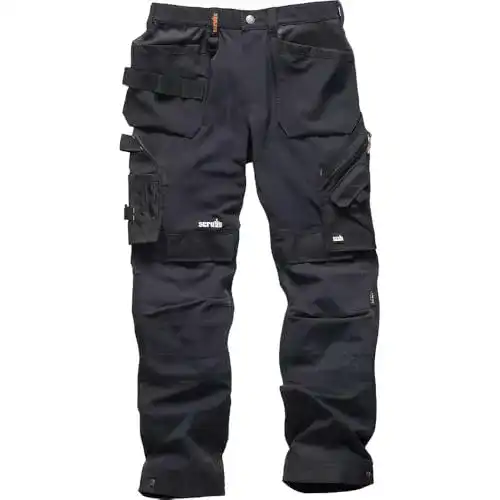 Arbeitshose Scruffs Pro Flex Plus für Herren in Schwarz, Größe 32W
