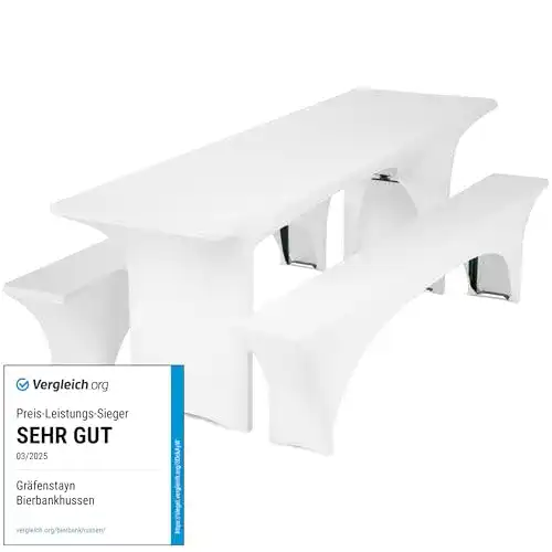 Leopold Stretch Biertischhussen-Set von Gräfenstayn für Bierzeltgarnituren