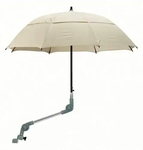 Regenschirm für Rollatoren von Dietz in braungrau mit Halterung