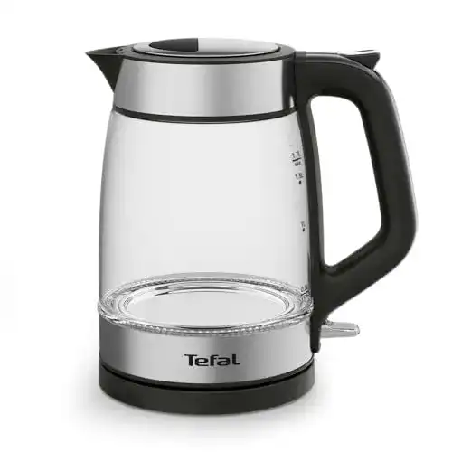 Tefal Glas Wasserkocher mit Messskala und 1,7 L Fassungsvermögen