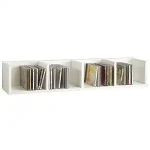 CD-Regal FMD Möbel 206-004 Point 4 Wandregal in Weiß, 92 x 16,5 x 17 cm