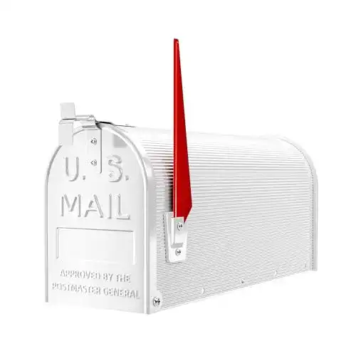 Wiltec US Mailbox Briefkasten in Weiß Amerikanisches Design