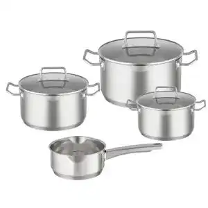 Rösle Expertiso Topf-Set 4-teilig aus Edelstahl mit Glasdeckel