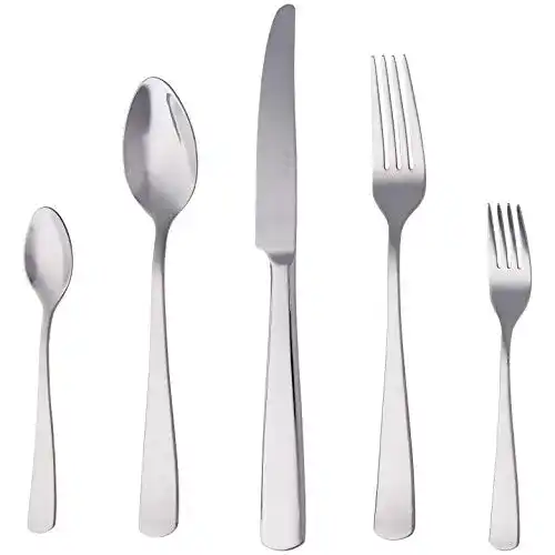 Besteckset von Amazon Basics – 20-teiliges Essbesteck-Set