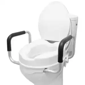 Toilettensitzerhöhung mit Armlehnen 10 cm für Erwachsene