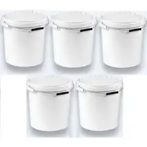 Honigeimer Silplast 5 x 20 Liter mit Deckel, stapelbar, weiß