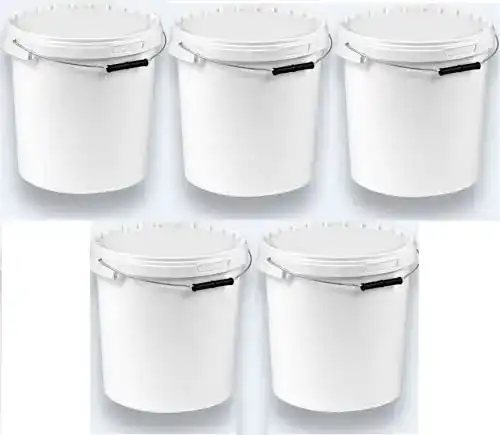 Honigeimer Silplast 5 x 20 Liter mit Deckel, stapelbar, weiß