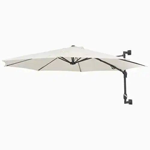 Sonnenschirm Wandmontage Festnight 300 cm mit Metallmast