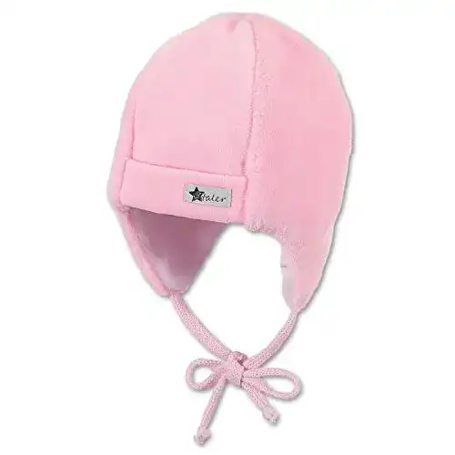 Babymütze Sterntaler Unisex aus Teddyflausch und Microfleece in Rosa