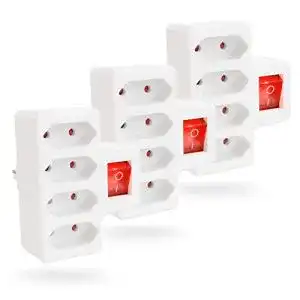 Steckdosenadapter Greate 3X 4-fach Steckdose für Eurostecker