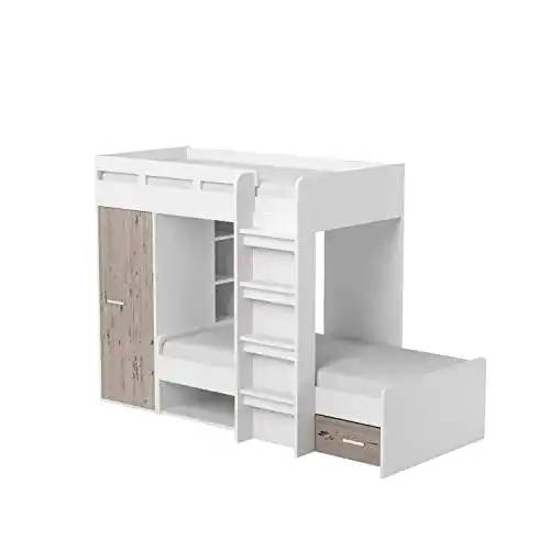 Hochbett Stella Trading Maxi mit Schrank und zwei Liegeflächen