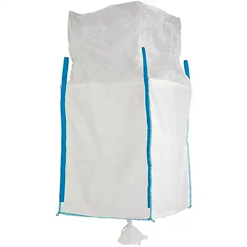 Big Bag mit Schürze und Auslaufstutzen, weiß, 90 x 90 x 115 cm