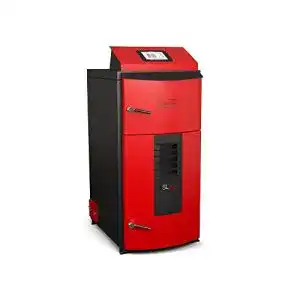 Holzvergaser Attack Kessel SLX 55 Lambda mit Scharnier rechts und 55 kW