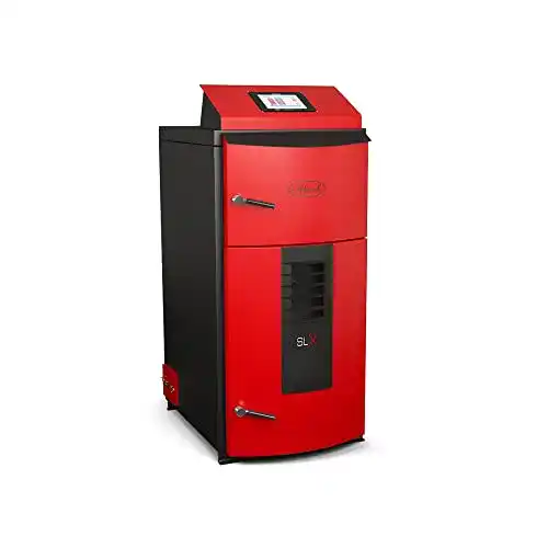Holzvergaser Attack Kessel SLX 55 Lambda mit Scharnier rechts und 55 kW