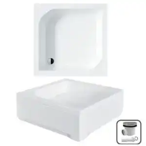Duschwanne VBChome 80 x 80 cm quadratisch mit Acrylschürze