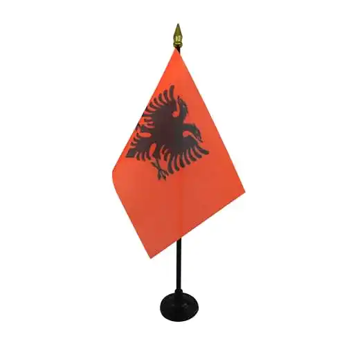 Albanien Flagge Tischflagge 15×10 cm aus Polyester