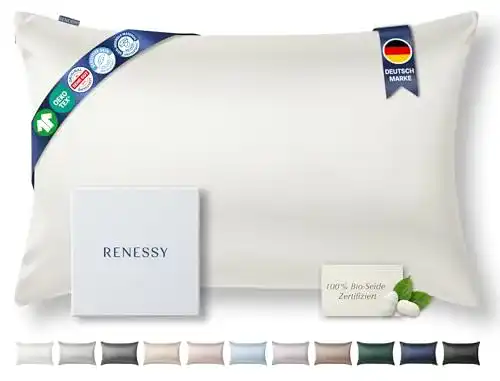 Bio-Seiden-Kopfkissenbezug Renessy 40×80 cm aus 100% Maulbeerseide