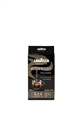 Espresso Lavazza gemahlener Kaffee 100 % Arabica, 5er Pack