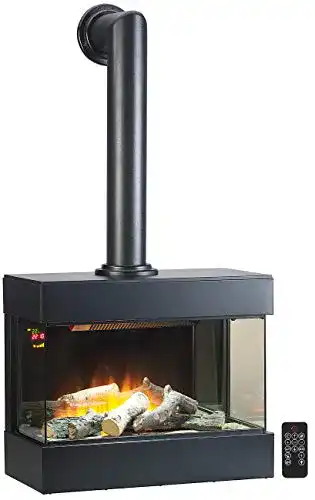 Elektro-Wandkamin Carlo Milano mit Ofenrohr-Attrappe