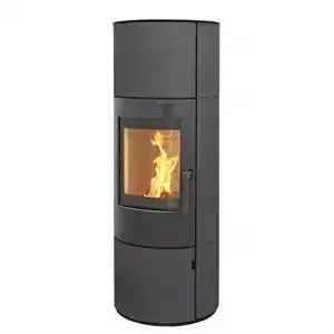 Thermia Kaminofen München XL aus Stahl mit 7 kW Leistung und Panoramatür