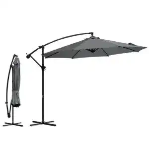 Sonnenschirm mit Kurbel Sekey Ampelschirm aus Aluminium 300 cm