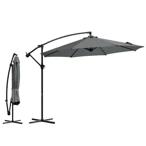 Sonnenschirm mit Kurbel Sekey Ampelschirm aus Aluminium 300 cm