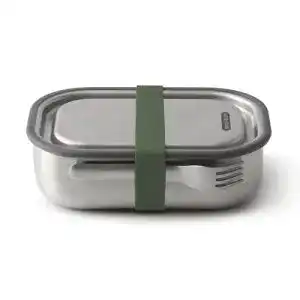Brotdose Metall Black + Blum Lunchbox Edelstahl 1L in Olive